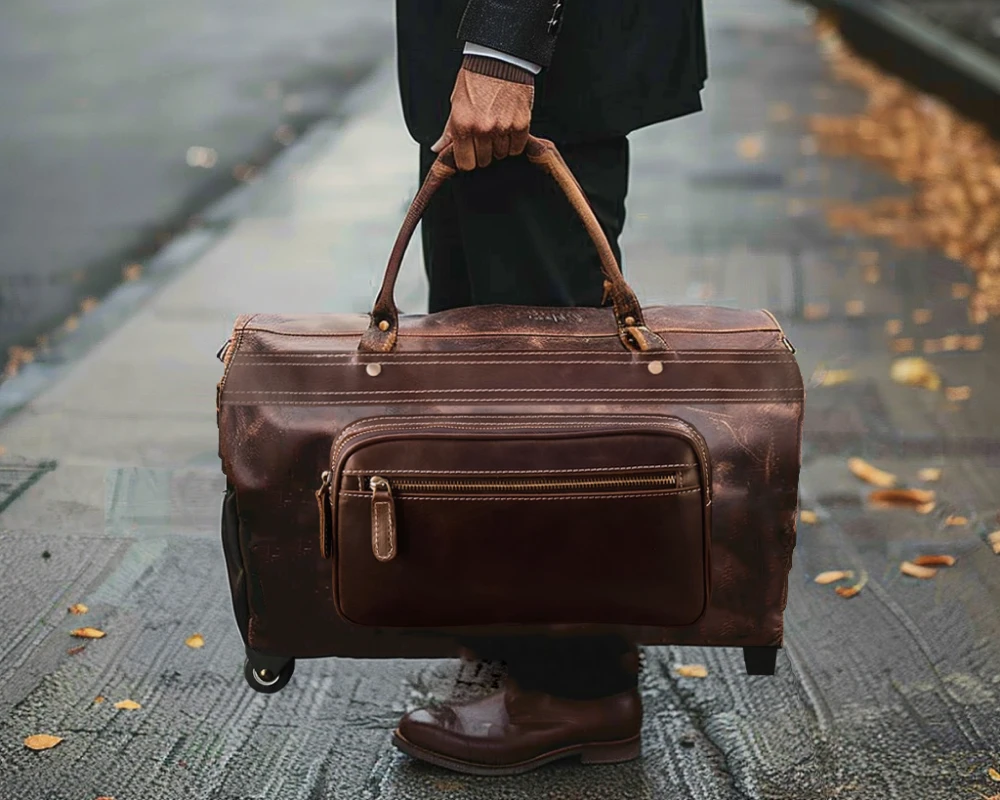 womens leather carry on luggage